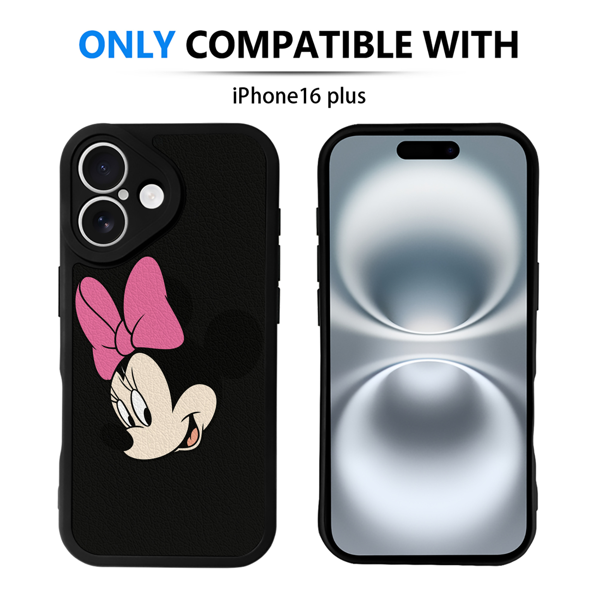 （画像用） ミッキーマウス Mickey Mouse 【iPhone 16シリーズ対応】シリコンスマホケース（レザー調） 材質：シリコン